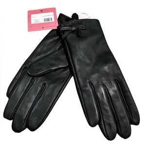 NWT Kate Spade Lambskin Mini Bow Glove Black Small